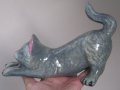 протягащо се Коте, котка фигура, порцелан / керамика фигурка статуетка антика, снимка 9