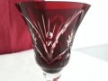 кристални чаши цветен червен кристал, снимка 6