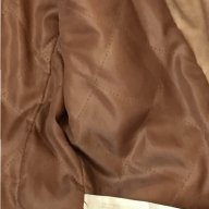Дамско кожено яке BERSHKA, size M, екокожа, бежово-карамелено, златни ципове, като ново!!!, снимка 6 - Якета - 17756311