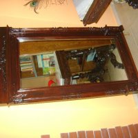Старо 1890 г. реликва-френско огледало,дърворезба,орех, снимка 1 - Антикварни и старинни предмети - 20340718