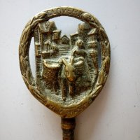 стара бронзова вилица за декорация, снимка 2 - Антикварни и старинни предмети - 21442775