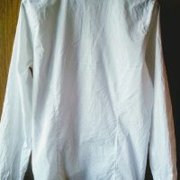 Бяла памучна риза с басти отпред,XL, снимка 3 - Ризи - 19200772