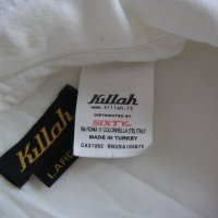 Памучна дамска риза с къс ръкав марка Killah Бяла Блуза с Дълъг ръкав, снимка 3 - Ризи - 25451291