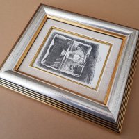 Петър Лазаров Натюрморт с лампа литография в стилна рамка, снимка 5 - Картини - 23959438