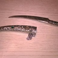 Turkiye-нож с кания-метални-19см-внос швеицария, снимка 3 - Антикварни и старинни предмети - 15882661