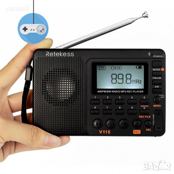 Портативно FM/AM/SW радио с MP3 player Retekess radio, снимка 1
