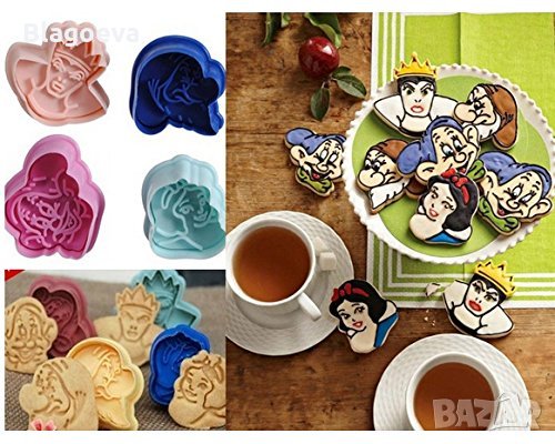 Резци с бутало – снежанка, джуджета и злата кралица, снимка 1