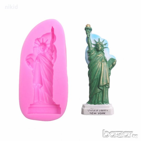 Статуя статуята на свободата силиконов молд форма за декорация торта фондан шоколад гипс свещ, снимка 1