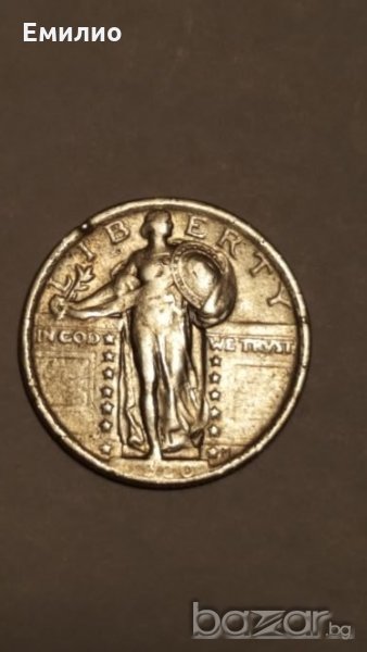 Scarce USA QUARTER DOLLAR 1920 VF, снимка 1