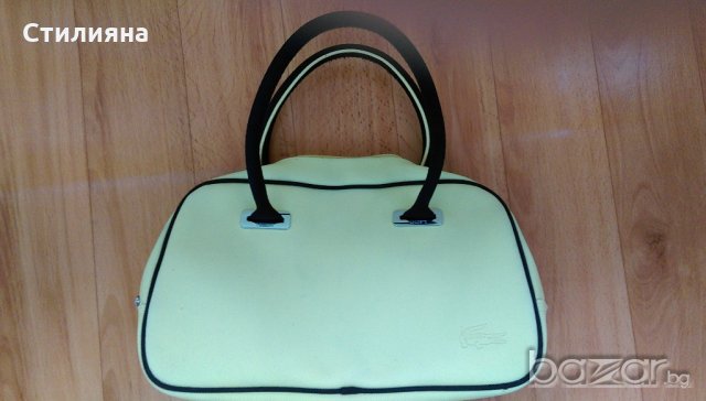 Lacoste оригинална дамска жълта чанта от PVC, снимка 2 - Чанти - 18393840