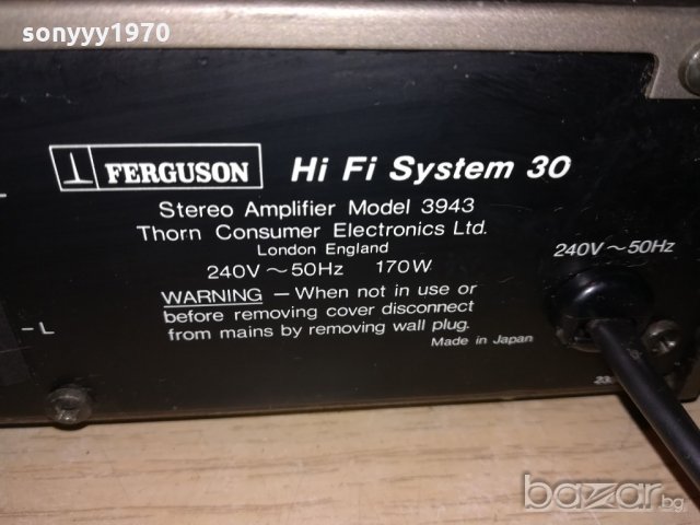 ferguson 3943 hifi system 30 amplifier-made in japan-внос англия, снимка 17 - Ресийвъри, усилватели, смесителни пултове - 20635725