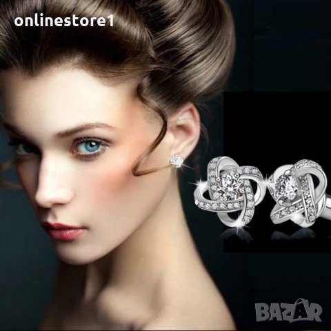 Сребърни обеци Грация - 925 сребро BF110, снимка 2 - Обеци - 24323414