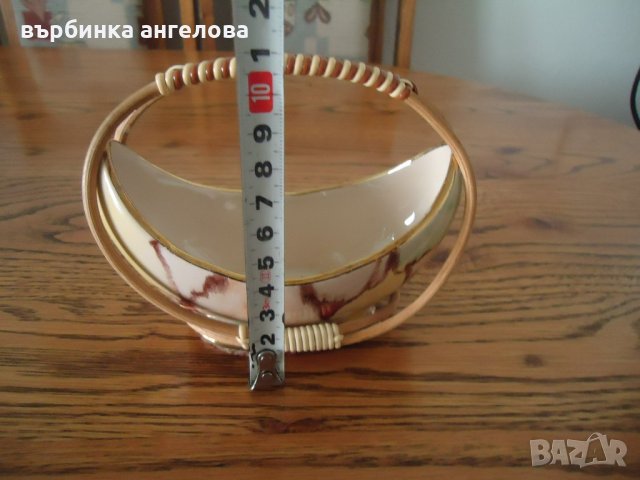 Кошничка от керамика и дърво, снимка 3 - Декорация за дома - 21574138