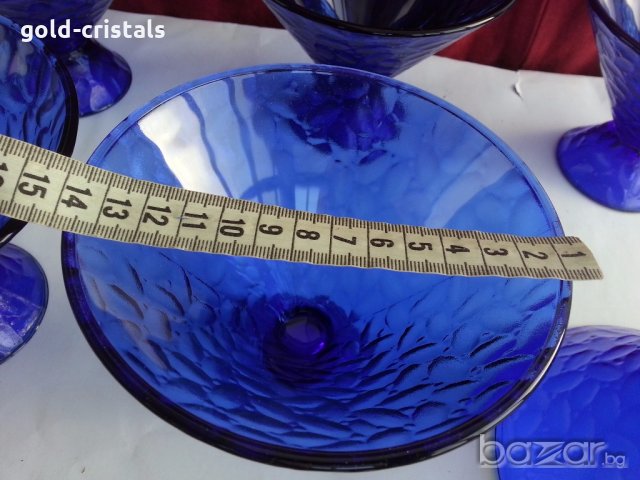 чаши купи кобалтово синьо стъкло, снимка 10 - Антикварни и старинни предмети - 20529394