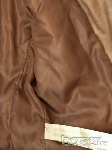Дамско кожено яке BERSHKA, size M, екокожа, бежово-карамелено, златни ципове, като ново!!!, снимка 6 - Якета - 17756311