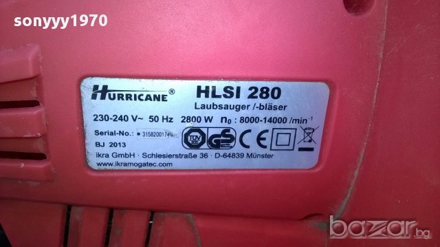 Hurricane hlsi280 made in germany-внос швеицария, снимка 9 - Други инструменти - 13362155