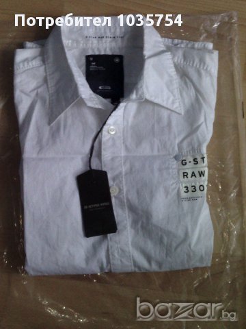 Нова бяла риза G-Star New Luxor Crush Shirt, оригинал , снимка 8 - Ризи - 10992383