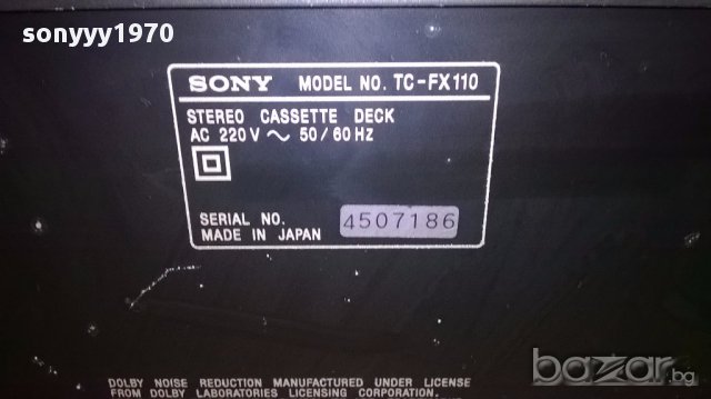 поръчано-Sony tc-fx110 made in japan-deck-внос швеицария, снимка 11 - Ресийвъри, усилватели, смесителни пултове - 13829719