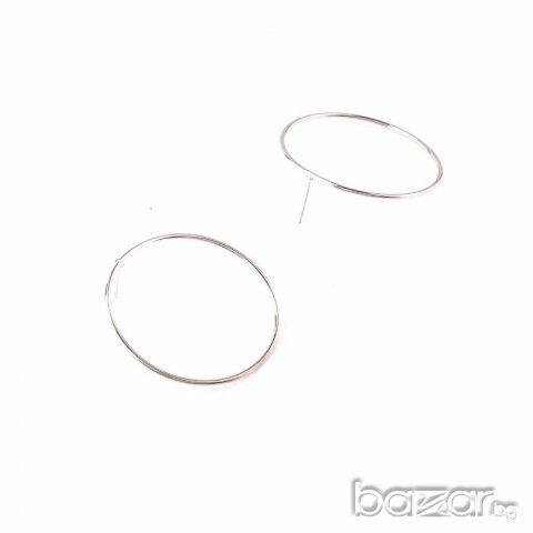 Посребрени обеци - халки