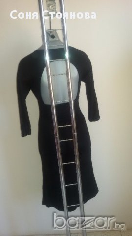 Дамска рокля Кики Рики с гол гръб черна памук, снимка 2 - Рокли - 15303519