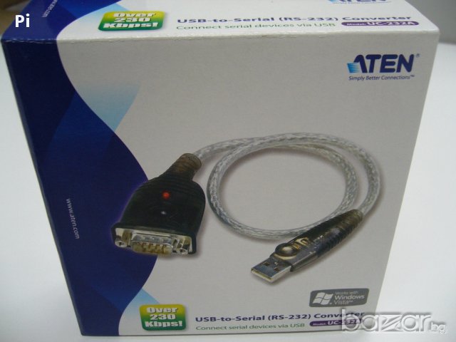 Конвертор USB към com Port RS232, usb to Serial rs-232, снимка 1 - Кабели и адаптери - 17291549