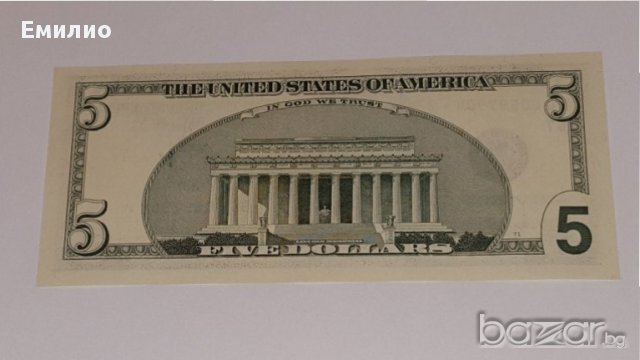 $ 5 Dollars STAR W/ONLY 6 DIGIT. 1999 F.R CHICAGO. UNC, снимка 4 - Нумизматика и бонистика - 18184781