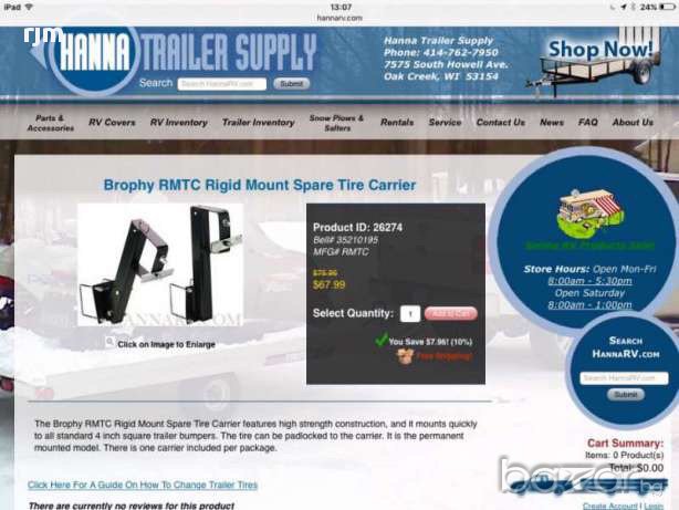 Универсална Стойка за резервна гума , снимка 3 - Аксесоари и консумативи - 16349882