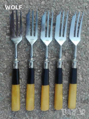 Кехлибар истински дръжки,маркирани старинни прибори от Германия, снимка 7 - Антикварни и старинни предмети - 22038347