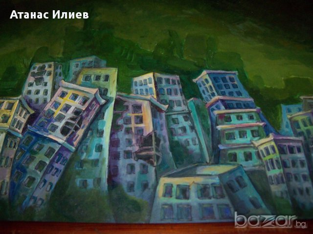 Картина "Пустият град", снимка 4 - Картини - 15347320