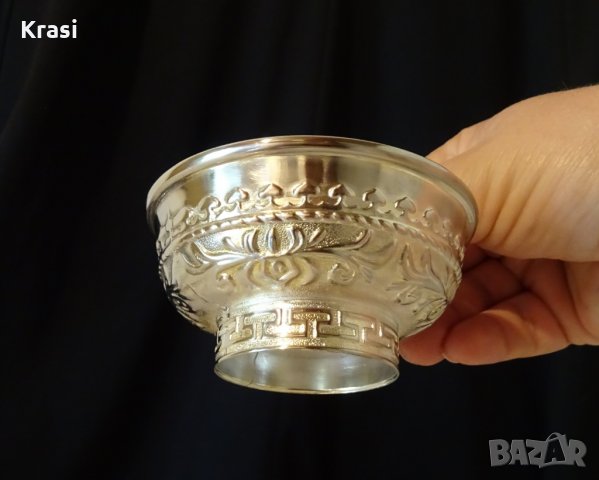 Посребрена медна купичка за ядки,маркирана, снимка 7 - Антикварни и старинни предмети - 26180047