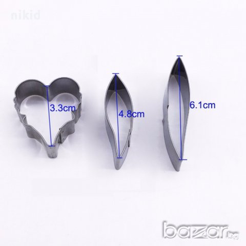 Милтасия Орхидея 3 части метални резци направа на цвете украса декорация торта шоколад фондан, снимка 2 - Форми - 17580756