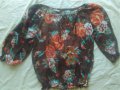ефирна флорална туника/блуза с къс ръкав, снимка 1