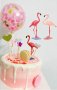2 цвята Фламинго на стойка пластмасова фигурка PVC за торта топер украса декорация парти и игра, снимка 1 - Други - 22786240
