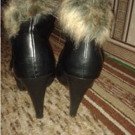 Обувки на висок ток с пух, снимка 3 - Дамски обувки на ток - 15747016