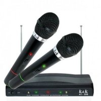 Комплект безжични микрофони с приемник 2 бр. K&K 306 , снимка 2 - Микрофони - 21838837