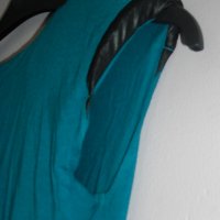асиметрична рокля трико с кожен мотив - последен брой , снимка 4 - Рокли - 22429567