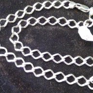 Дамски сребърен ланец, снимка 2 - Колиета, медальони, синджири - 8751601