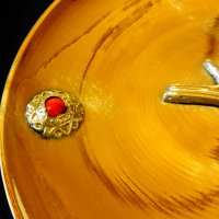 Бронзова чиния с орел и скъпоценни камъни. , снимка 3 - Антикварни и старинни предмети - 24305300