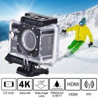 Спортна екшън камера AUSEK 16 MP, 4К, 170 градуса, Wi-Fi, HDMI, Включени аксесоари, снимка 2 - Камери - 24612335