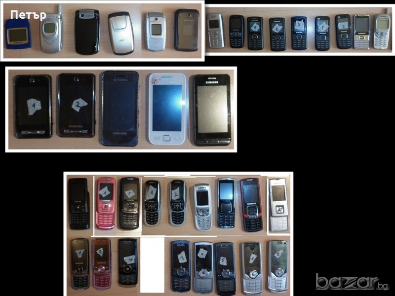 Телефони, батерии, зарядни, кабели за данни, слушалки от старо поколение за ремонт или части, снимка 1