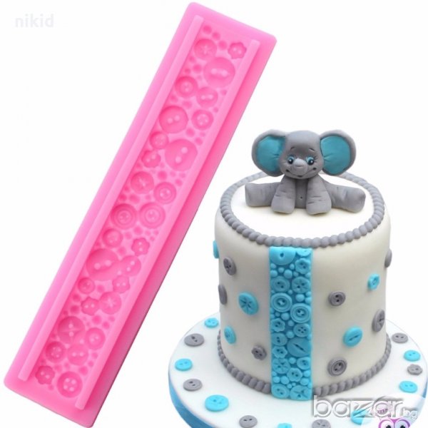 широка лента копчета борд кант силиконов молд форма за украса торта сладки с фондан мъфини, снимка 1