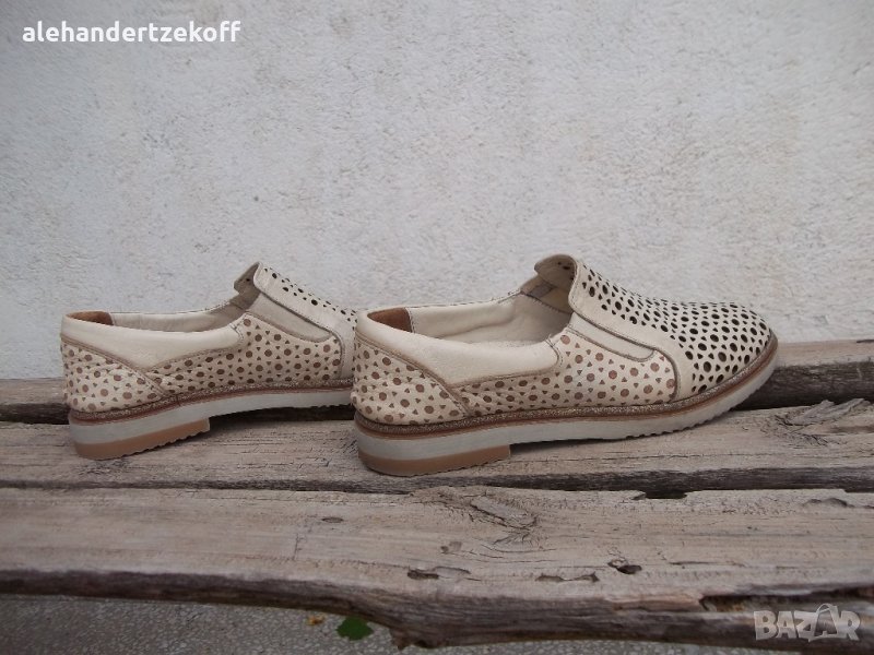 Дамски резани обувки от естествена кожа , снимка 1