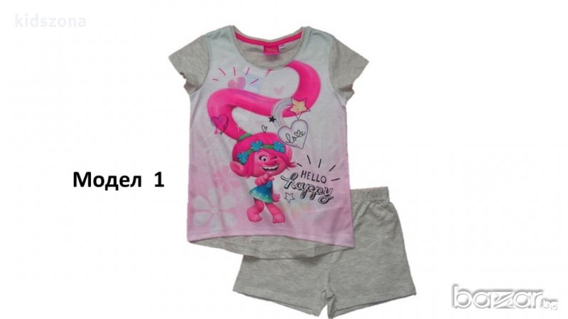 Детска пижама Trolls къс ръкав – 4, 6, 8 и 10 г. - М1-3, снимка 1