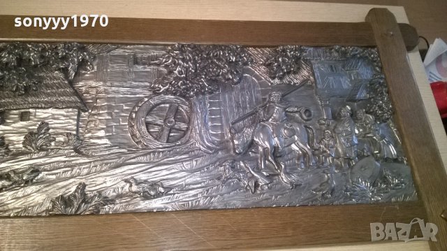 огромна тежка немска картина-дърво и олово-внос швеицария, снимка 8 - Антикварни и старинни предмети - 22136540