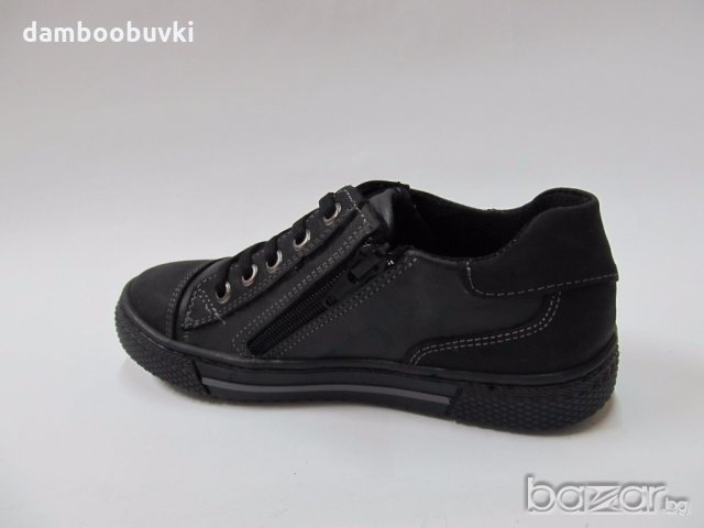 Спортни детски обувки PONKI естествена кожа черно/сиво 29/36, снимка 4 - Детски маратонки - 19091215