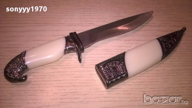 Красив и стилен нож с кания-21/4см-внос швеицария, снимка 3 - Антикварни и старинни предмети - 16095360