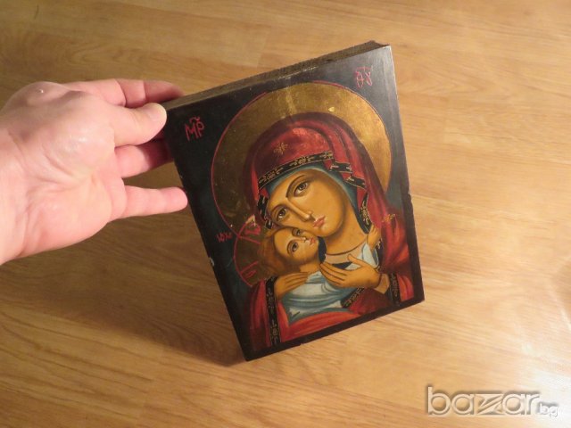 †Стара православна икона на Дева Мария,Света Богородица за зачатие и съхраняване икона за освещавана, снимка 3 - Икони - 21027604