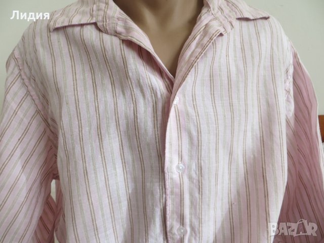 Мъжка ленена риза с дълъг ръкав Celio*, снимка 2 - Ризи - 24630576