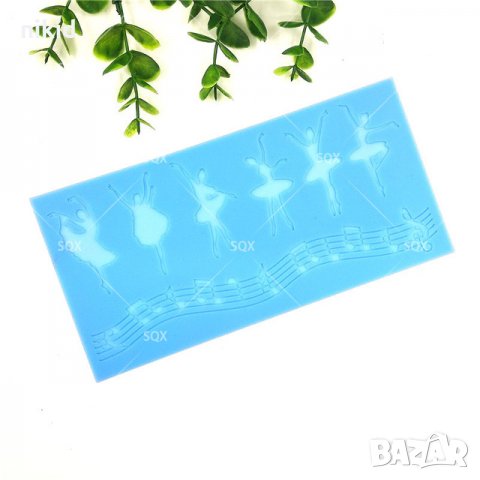 Музикални Ноти и танцуващи балерини балет балерина силиконов молд дантела за торта украса с гъмпейст