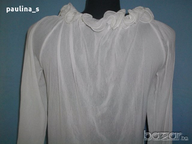 Мрежеста декорирана блузка с открити рамене / M - 3XL / универсален размер, снимка 4 - Туники - 14700948
